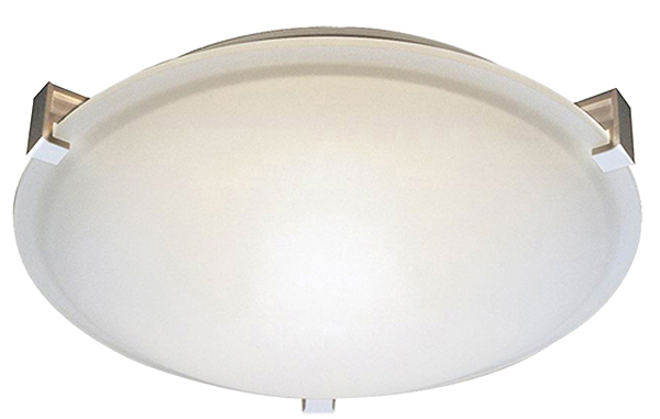 2-Light 3 Square Tab Ceiling Mount - NK White Glass