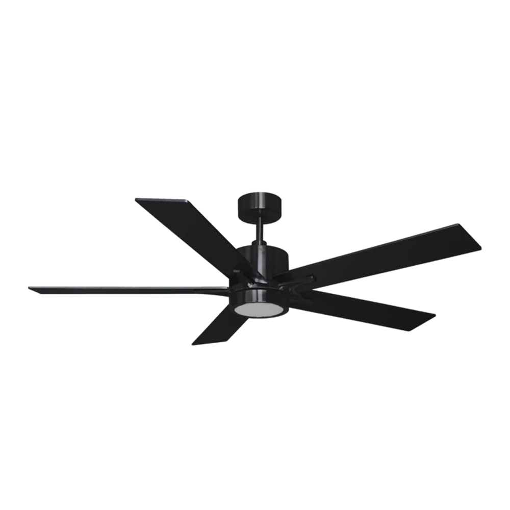 5-Blade 52&#34; MB Modern Cylinder Fan Matte Black Walnut Blades WC-6-WH