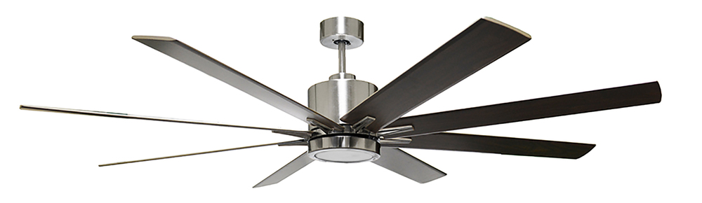 8-Blade 66&#34; NK Fan Silver/Walnut Blades 16W LED Light Kit 3000K