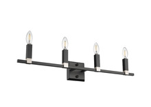 HOMEnhancements 70442 - Vivio Maroni 4-Light Wall Sconce/Vanity - Matte Black/Brushed Nickel