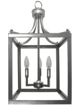 HOMEnhancements 18968 - 3-Light Square Cage Entry - NK - No Glass