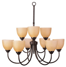 HOMEnhancements 15399 - Laredo 9-Light Chandelier - RB Tea Stain Glass