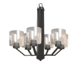 HOMEnhancements 19656 - Paris 9-Light Chandelier - MB Clear Cylinder Glass