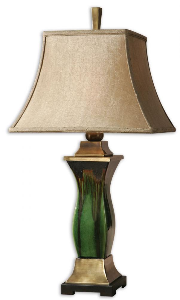 One Light Green Table Lamp