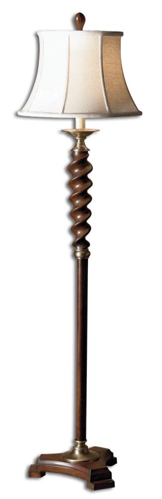 One Light Burnished Wood Tone Floor Lamp