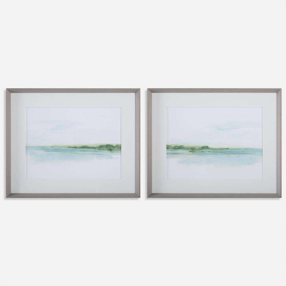 Green Ribbon Coast Framed Prints Set/2