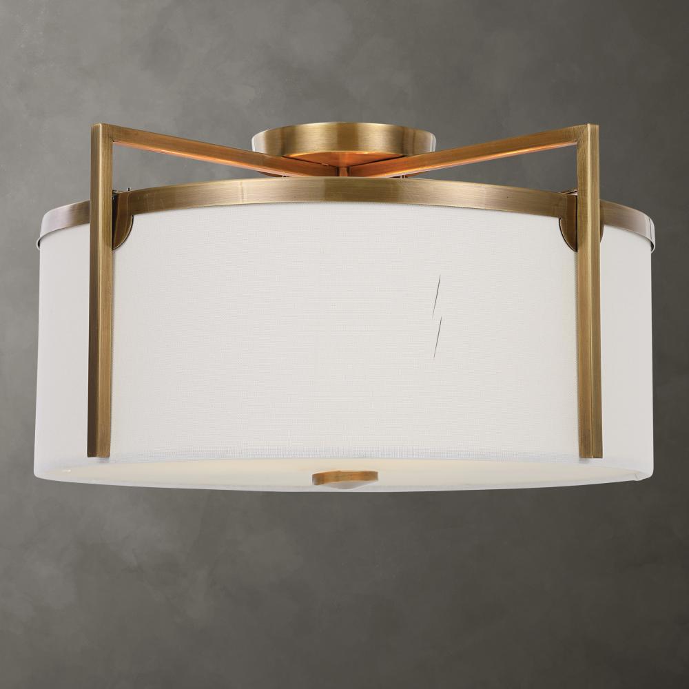 Colfax Brass 3 Light Semi Flush