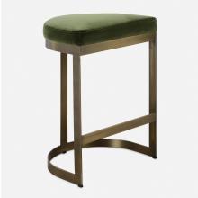 Uttermost 23869 - Uttermost Ivanna Brass Moss Counter Stool