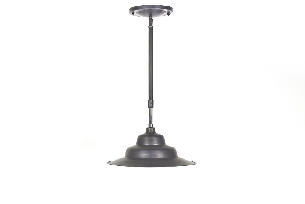 Tiered Barn Pendant 11.75&#34; Shade Dark Brass Medium Base Socket AP10 Adjustable Pendant, Le