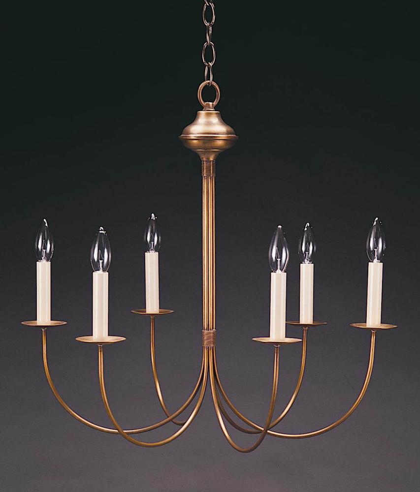 Hanging J-Arms Dark Brass 6 Candelabra Sockets