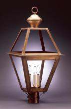 Northeast Lantern 1073-DB-LT3-CLR - Post Dark Brass 3 Candelabra Sockets Clear Glass