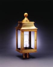 Northeast Lantern 5633-VG-CIM-FST - Pagoda Post Verdi Gris Medium Base Socket With Chimney Frosted Glass