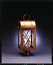 Northeast Lantern 6053-DB-CIM-CLR - Culvert Top X-Bars Post Dark Brass Medium Base Socket With Chimney Clear Glass