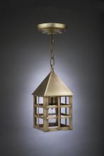 Northeast Lantern 7112-DB-MED-SMG - Pyramid Top H-Bars Hanging Dark Brass Medium Base Socket Seedy Marine Glass