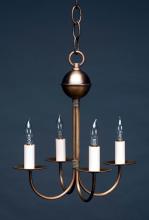 Northeast Lantern 904-VG-LT4 - Hanging J-Arms Verdi Gris 4 Candelabra Sockets