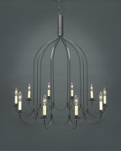 Northeast Lantern 939-VG-LT10 - Hanging J-Arms Verdi Gris 10 Candelabra Sockets