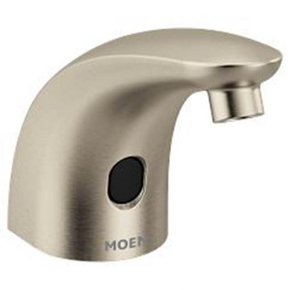 Brushed nickel includes vandal resistant soap/lotion dispensers