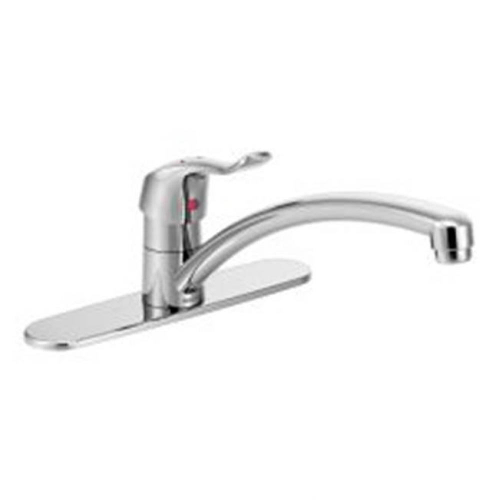 Chrome one-handle kitchen faucet