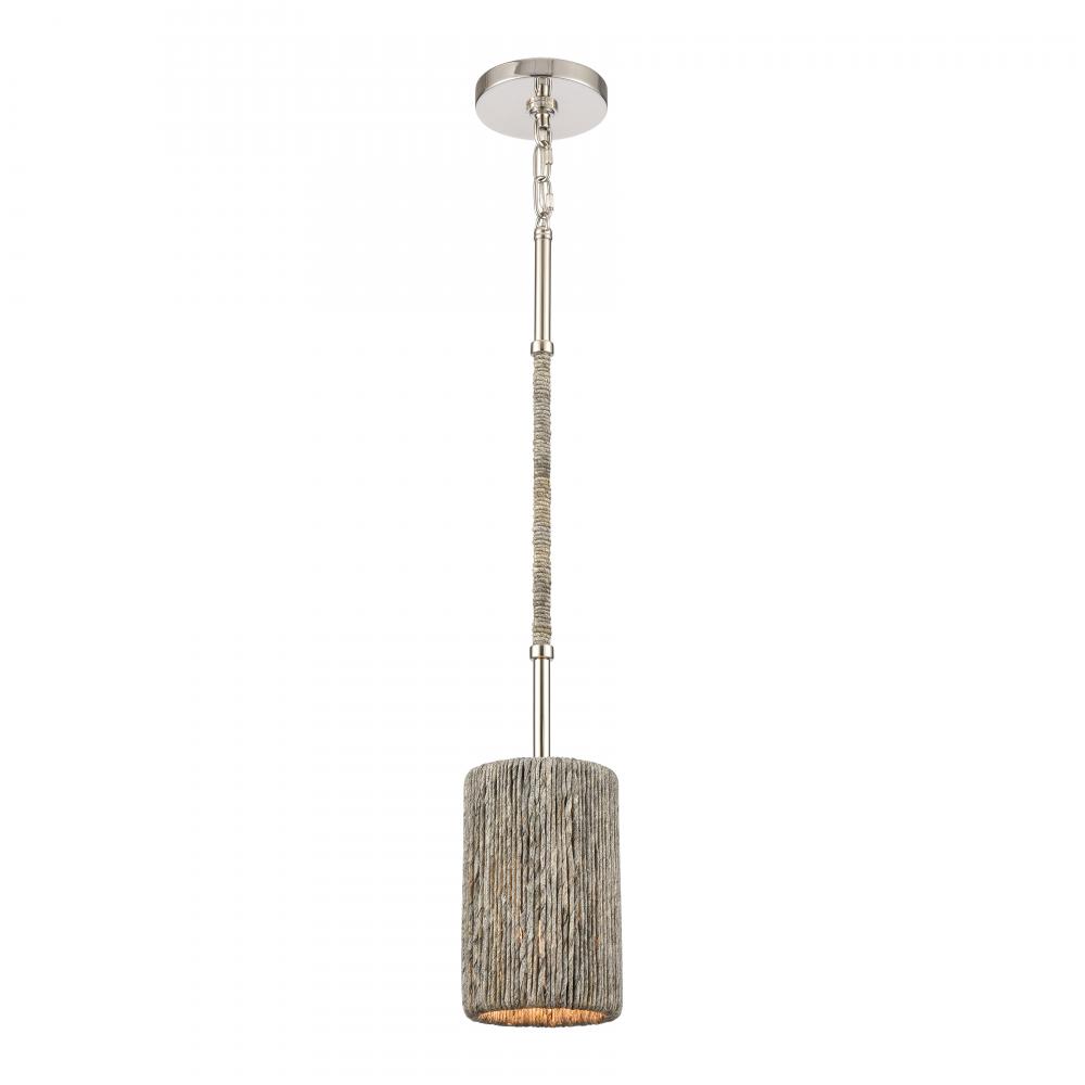 Abaca 5.25&#39;&#39; Wide 1-Light Mini Pendant - Polished Nickel