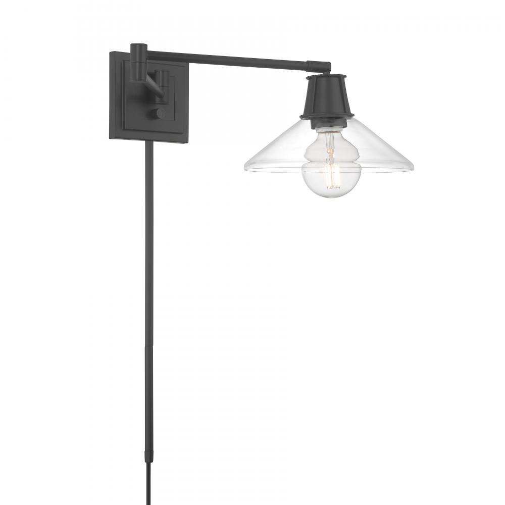 Dillon 6.75&#39;&#39; High 1-Light Swingarm Sconce - Matte Black