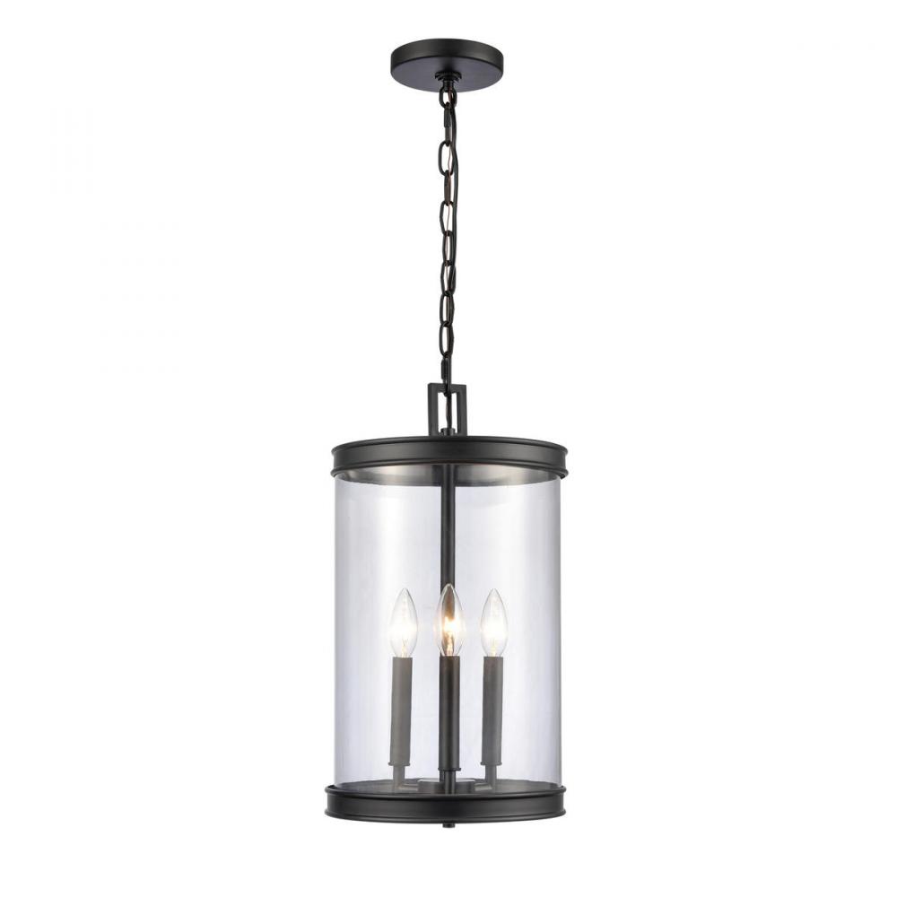 Mendoza 10.25&#39;&#39; Wide 3-Light Pendant - Matte Black