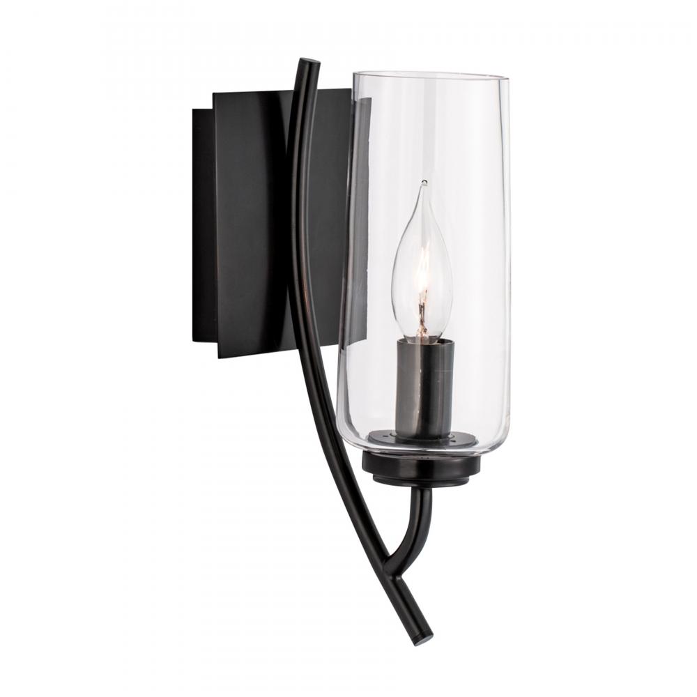 Tulip 11.75&#39;&#39; High 1-Light Sconce - Acid Dipped Black