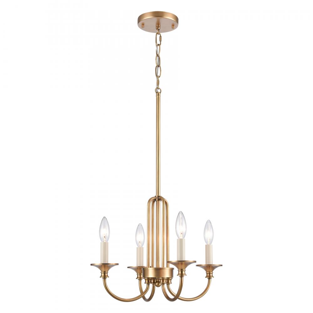 Cecil 16&#39;&#39; Wide 4-Light Semi Flush Mount - Natural Brass