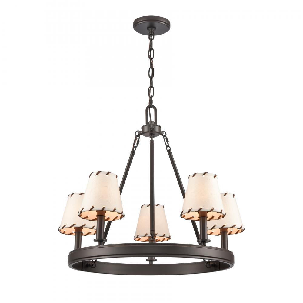 Marion 24.5&#39;&#39; Wide 5-Light Chandelier - Oil Rubbed Bronze