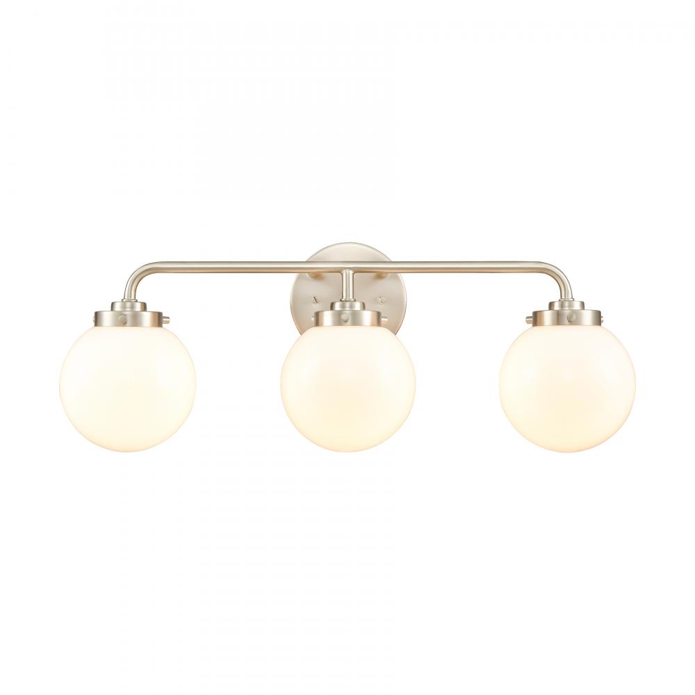 Fairbanks 22.75&#39;&#39; Wide 3-Light Vanity Light - Brushed Nickel and Opal