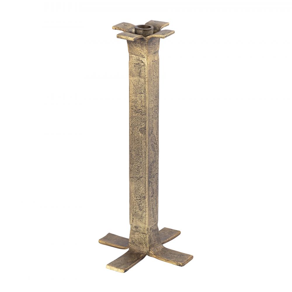 Splay Candleholder - Large Aged Brass