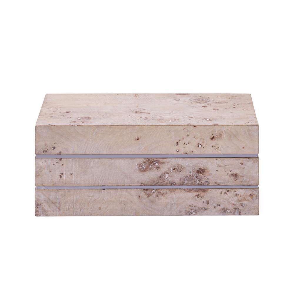 Salem Box - Tall White Burl Wood