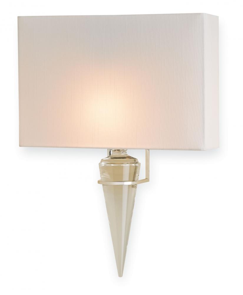 Larsen Nickel Wall Sconce, Whi