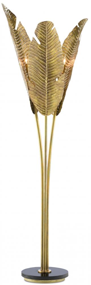 Tropical Large Brass Floor Lamp